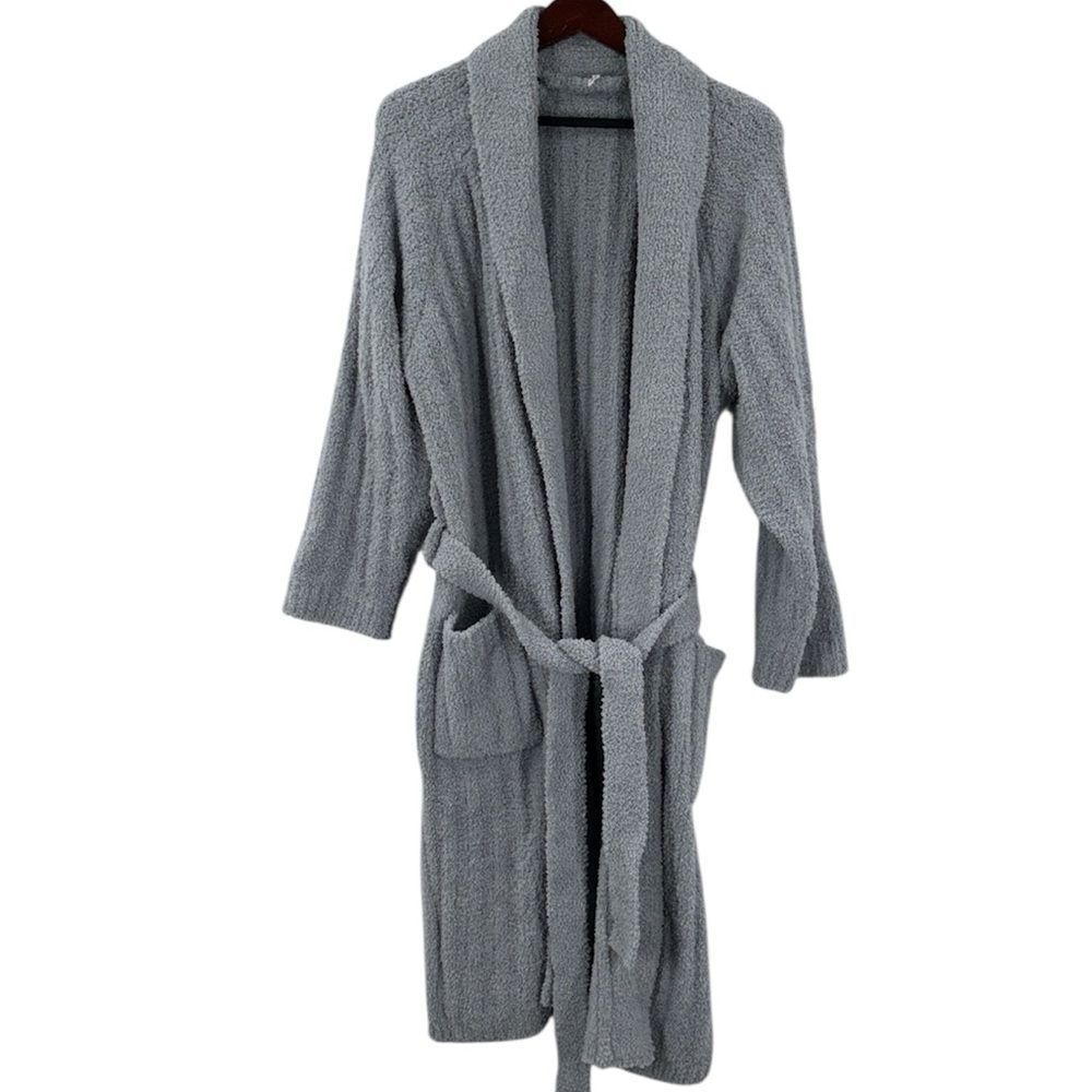 Pottery Barn Teddy Robe Grey Size Large - Picture 2 of 13